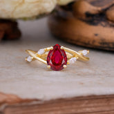 Lux Minimalist 4-Prong Pear-Cut Ruby Engagement Ring