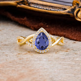 Dazzling 3 - Prong Pear-Cut Tanzanite Engagement Ring