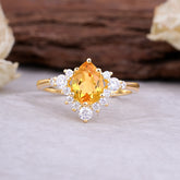 Classic Luxe 6-Prong Pear-Cut Citrine Engagement Ring
