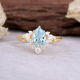Classic Luxe 6-Prong Pear-Cut Aquamarine Engagement Ring