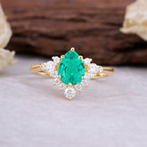 Classic Luxe 6-Prong Pear-Cut Emerald Engagement Ring