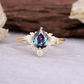 Classic Luxe 6-Prong Pear-Cut Alexandrite Engagement Ring