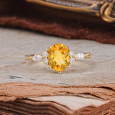 Luxury Legacy 6-Prong Oval-Cut Citrine Engagement Ring
