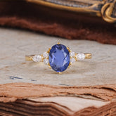 Luxury Legacy 6-Prong Oval-Cut Tanzanite Engagement Ring