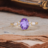 Luxury Legacy 6-Prong Oval-Cut Amethyst Engagement Ring