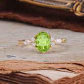 Luxury Legacy 6-Prong Oval-Cut Peridot Engagement Ring