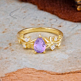 Luxury Vintage Haute Nature 4-Prong Oval Natural Amethyst Ring