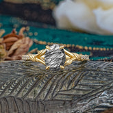 Heirloom 4-Prong Oval Cut Black Rutilated Quartz Engagement Ring