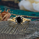 Heirloom 4-Prong Oval Cut Black Onyx Engagement Ring