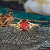 Heirloom 4-Prong Oval Cut Garnet Engagement Ring