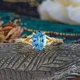 Heirloom 4-Prong Oval Cut Aquamarine Engagement Ring