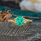 Heirloom 4-Prong Oval Cut Emerald Engagement Ring