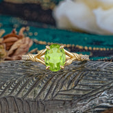 Heirloom 4-Prong Oval Cut Peridot Engagement Ring