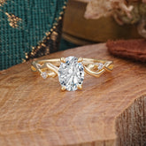 Artistic Twisted Shank Oval Cut Lab Diamond Engagement Ring