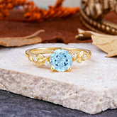 Heirloom-Grade 4 Prong Round Cut Aquamarine Ring