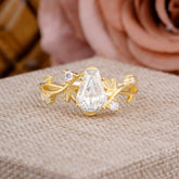 Nature Inspired Coffin-Cut Moissanite Engagement Ring