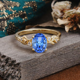 4 Prong Oval Sapphire Gold Ring for Timeless Love