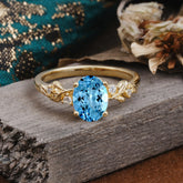 4 Prong Oval Aquamarine Gold Ring for Timeless Love