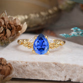 Romantic 4-Prong Pear-Cut Sapphire Engagement Ring