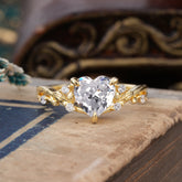 3 Prong Heart Shaped Moissanite Engagement Ring Full of Love