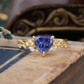 Romantic Heart Shape Nature-Inspired Tanzanite Engagement Ring