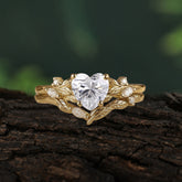 4-Prong Nature-Inspired Heart-Shaped Moissanite Engagement Ring