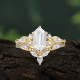 The Graceful Hexagon - Cut Moissanite Engagement Ring