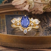 Luxury Oval Cut Tanzanite Engagement Ring