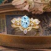 The Sumptuous Oval - Cut Aquamarine Halo Ring