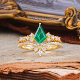 Luxury Kite-Cut Emerald Engagement Ring