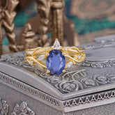 Enchanted 4-Prong Oval Cut Tanzanite Stacking Ring