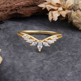 4 Prong Marquise Moissanite Engagement Ring