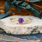 Classic 6-Prong Round Cut Amethyst Engagement Ring