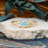 Classic 6-Prong Round Cut Aquamarine Engagement Ring