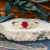 Classic 6-Prong Round Cut Ruby Engagement Ring