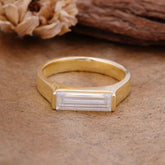 Rectangular Cut Moissanite Engagement Men's ring