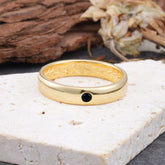 Iuxurious Round Cut Black Onyx Engagement Men's ring