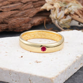 Iuxurious Round Cut Ruby Engagement Men's ring