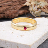 Iuxurious Round Cut Ruby Engagement Men's ring