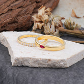 Couple Matching Ruby Rings-Elegant Minimalist Bands for Him & Her