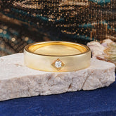 Minimalist Diamond-Shaped Moissanite Mens Engagement Rings