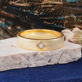 Minimalist Diamond-Shaped Lab Diamond Mens Engagement Rings