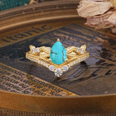 Nature-Inspired Pear-Cut Turquoise Engagement Ring