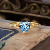 Vintage 3-Prong Heart-Cut Aquamarine Engagement Ring