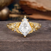 Luxe Vintage 4 Prong Kite-Cut Moissanite Engagement Ring