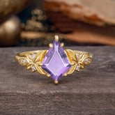 Luxe Vintage 4 Prong Kite-Cut Natural Amethyst Engagement Ring