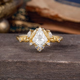 1 Carat Kite Cut Moissanite Engagement Ring Eternal Sparkle