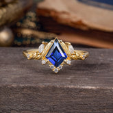Kite Cut Nature-Inspired Sapphire Engagement Ring