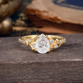 Nature-Inspired Classic Luxe 4-Prong Pear-Cut Moissanite Engagement Ring