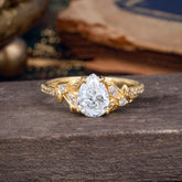 Nature-Inspired Classic Luxe 4-Prong Pear-Cut Lab Diamond Engagement Ring